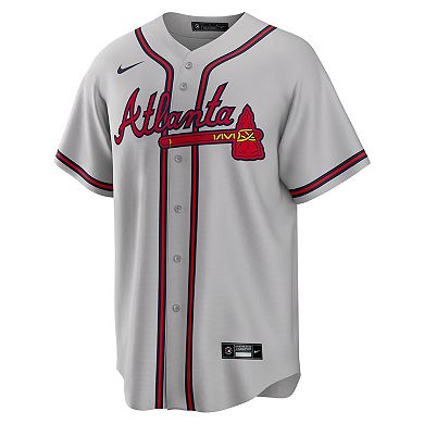 Men's Nike Ronald Acuna Jr. Gray Atlanta Braves Road Replica Player Name Jersey