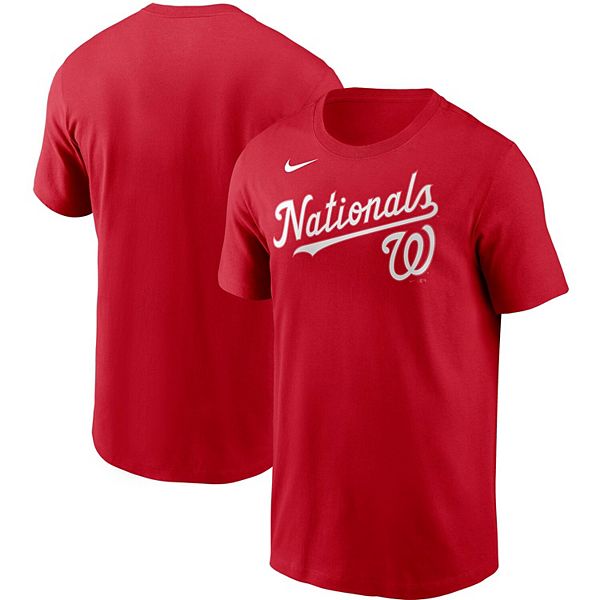 Men's Nike Red Washington Nationals Team Wordmark T-Shirt
