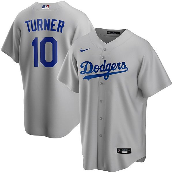 Men's Nike Justin Turner Gray Los Angeles Dodgers Alternate Replica Player  Name Jersey