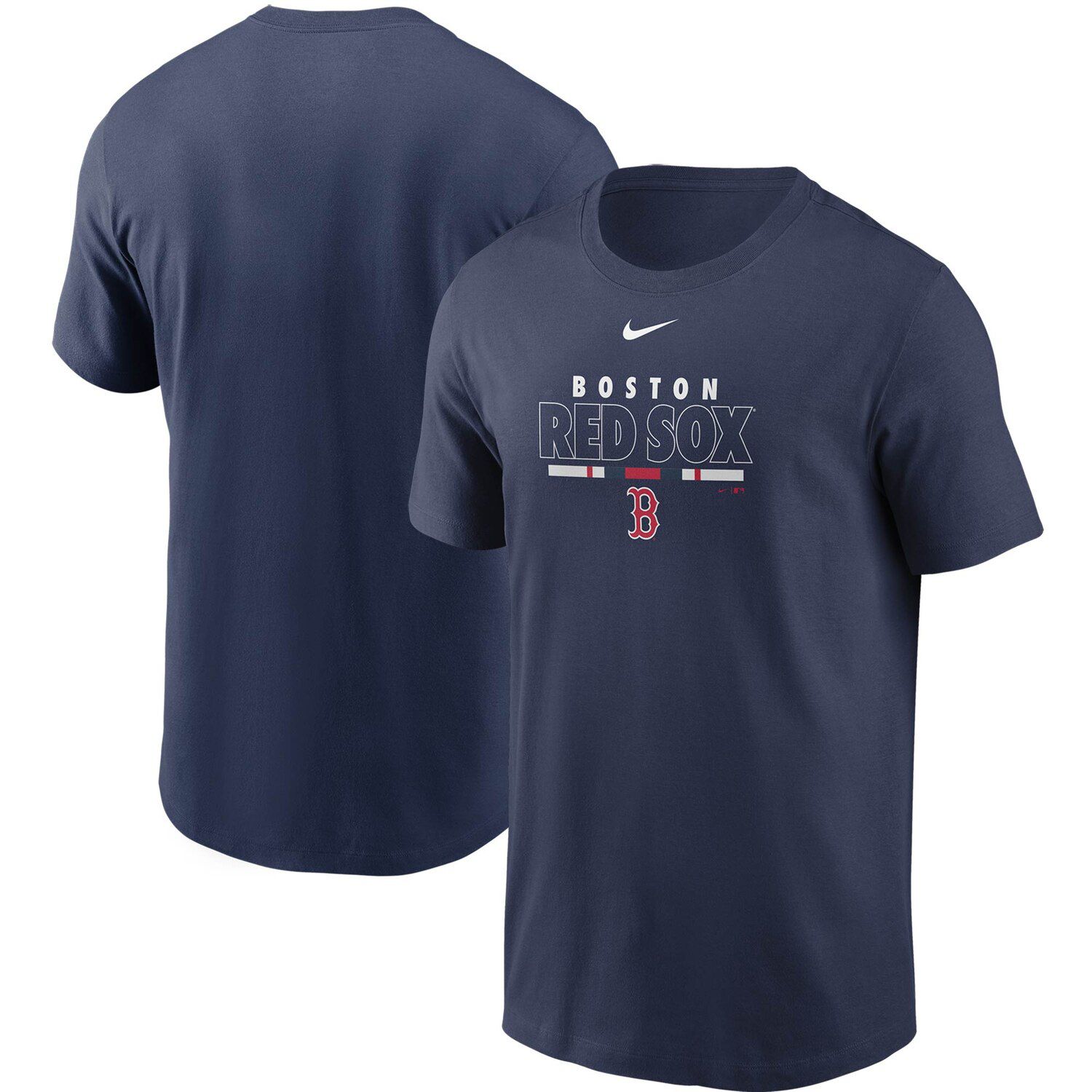 navy blue and red nike shirt