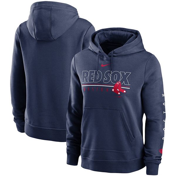 Women's Nike Navy Boston Red Sox Team Outline Club Pullover Hoodie