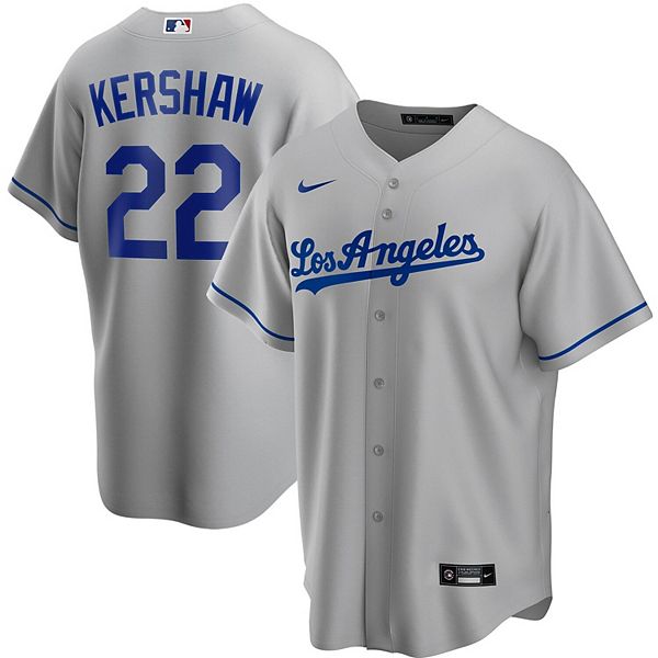 Men's Nike Clayton Kershaw Gray Los Angeles Dodgers Road Replica Player