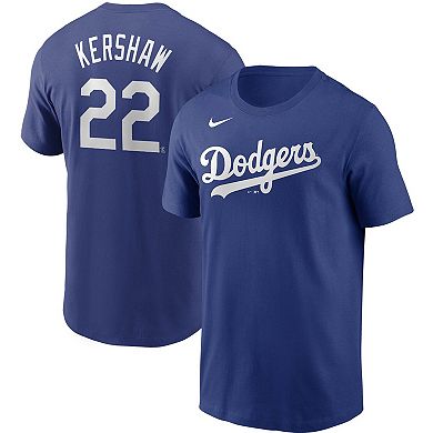 Men's Nike Clayton Kershaw Royal Los Angeles Dodgers Name & Number T-Shirt