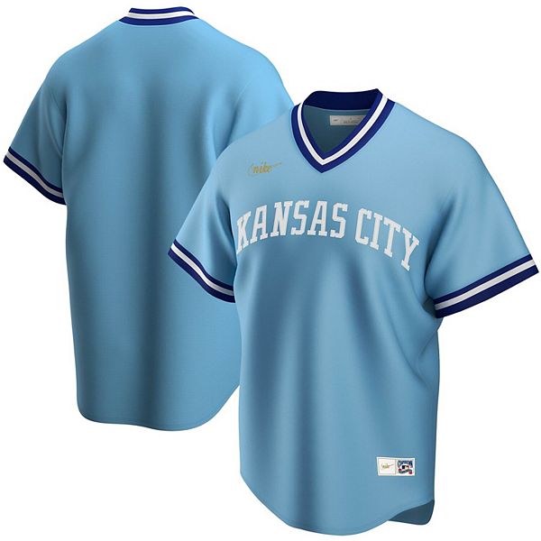 Men's Nike Light Blue Kansas City Royals Road Cooperstown Collection Team  Jersey