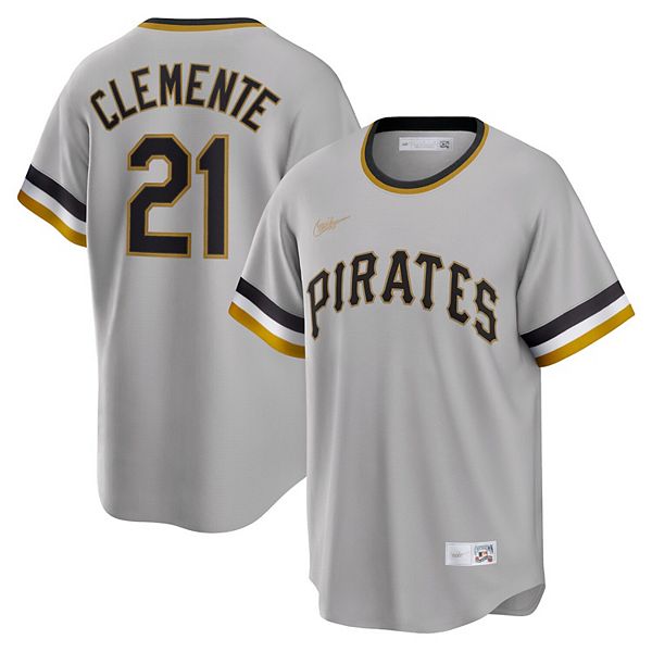 Men's Roberto Clemente Black/Gold Pittsburgh Pirates Cooperstown Collection  Player Replica Jersey