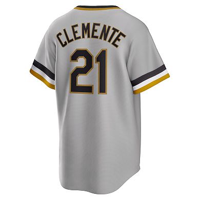 Men's Nike Roberto Clemente Gray Pittsburgh Pirates Road Cooperstown ...