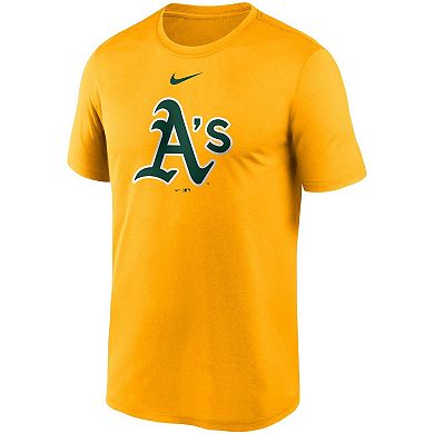 Men's Nike Gold Oakland Athletics Large Logo Legend Performance T-Shirt