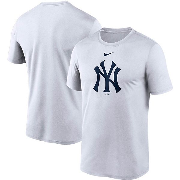 Women's Nike White New York Yankees Hipster Swoosh Cinched Tri-Blend Performance Fashion T-Shirt Size: Medium