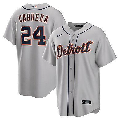 Men's Nike Miguel Cabrera Gray Detroit Tigers Road Replica Player Name Jersey