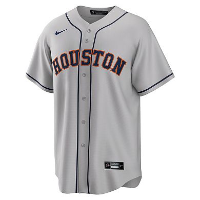 Men's Nike Gray Houston Astros Road Replica Team Jersey