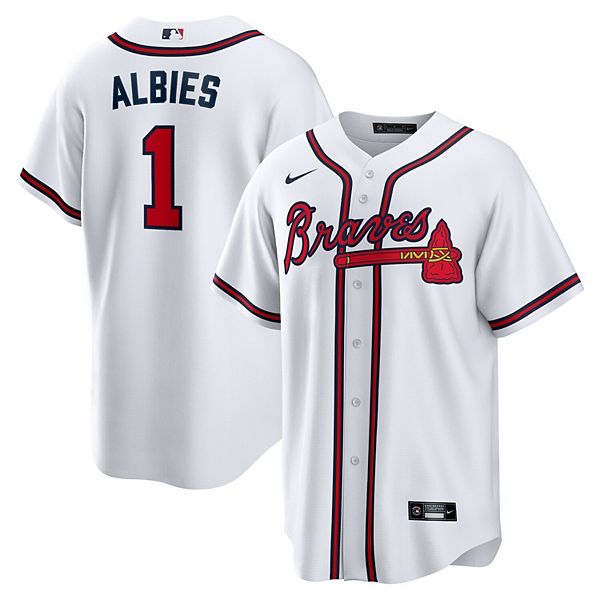 Ozzie Albies Atlanta Braves Cream Nike Jersey