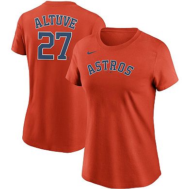 Women's Nike Jose Altuve Orange Houston Astros Name & Number T-Shirt
