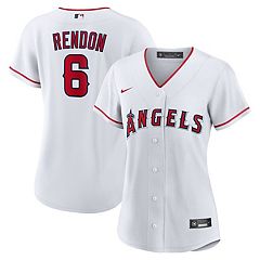 Men's Stitches Red Los Angeles Angels Button-Down Raglan Replica Jersey Size: Medium