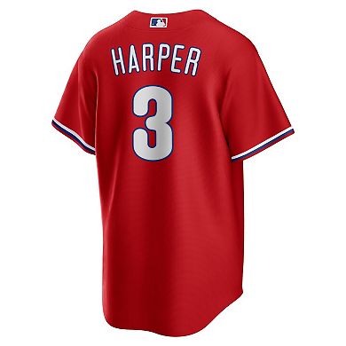 Men's Nike Bryce Harper Red Philadelphia Phillies Alternate Replica Player Name Jersey