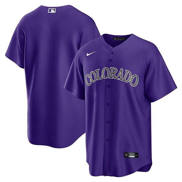 Nike MLB Colorado Rockies Official Replica Home Short Sleeve T-Shirt  Purple