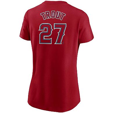 Women's Nike Mike Trout Red Los Angeles Angels Name & Number T-Shirt