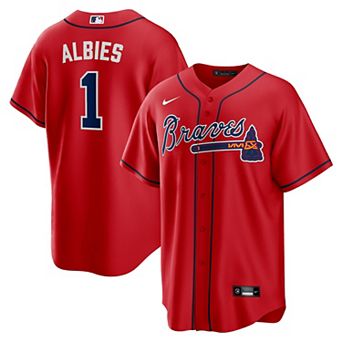 Men's Nike Ozzie Albies Red Atlanta Braves Alternate Replica Player Name Jersey