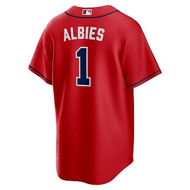 Men's Nike Ozzie Albies Red Atlanta Braves Alternate Replica Player Name Jersey