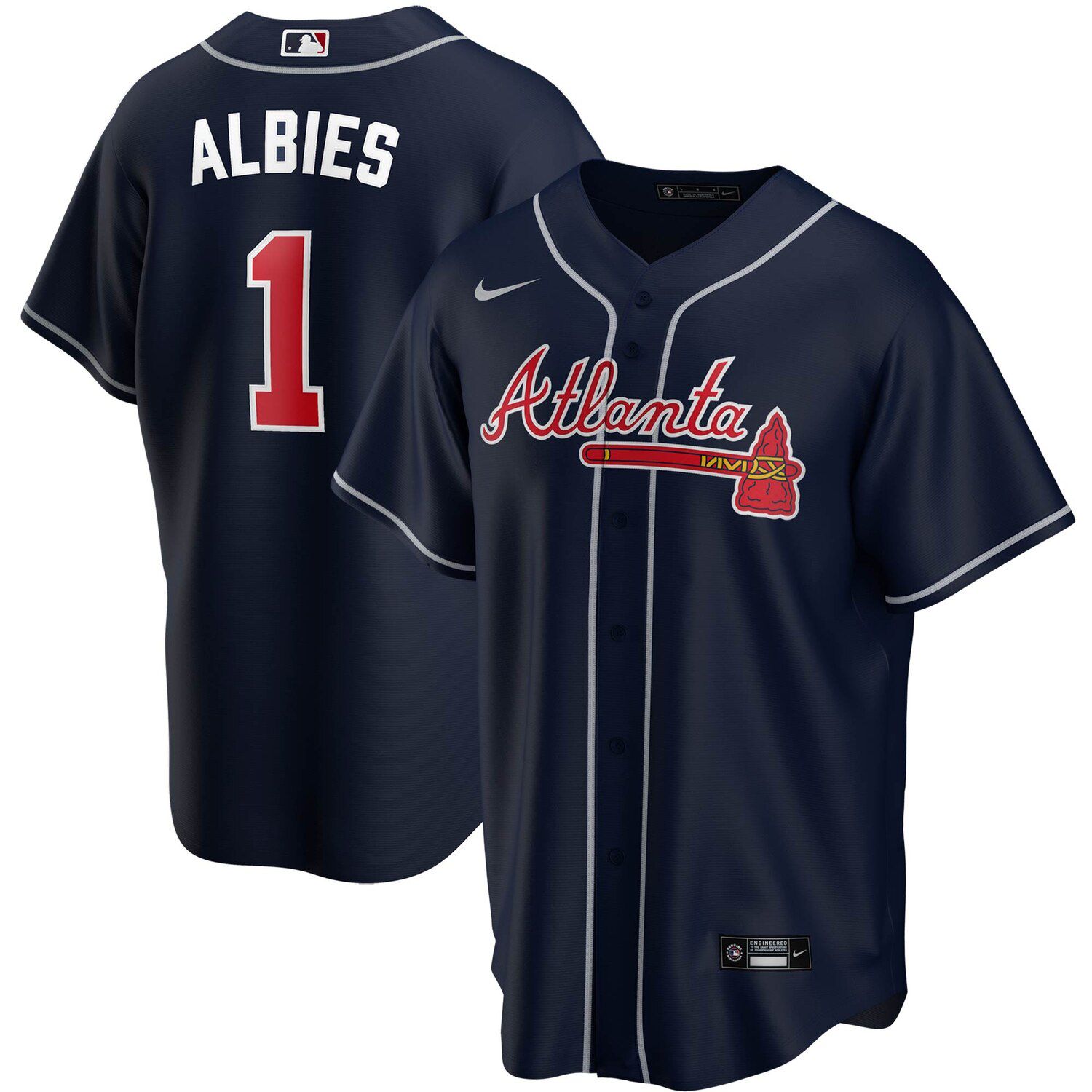 atlanta braves navy jersey