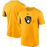 Men's Nike Gold Milwaukee Brewers Large Logo Legend Performance T-Shirt