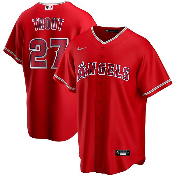 Men's Los Angeles Angels Mike Trout Nike White Home Replica Player Name  Jersey