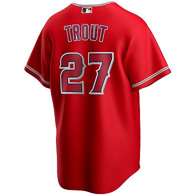 Men's Nike Mike Trout Red Los Angeles Angels Alternate Replica Player Name Jersey