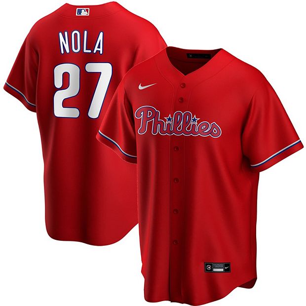 Aaron Nola Autographed Team Issued Red Alternate Jersey