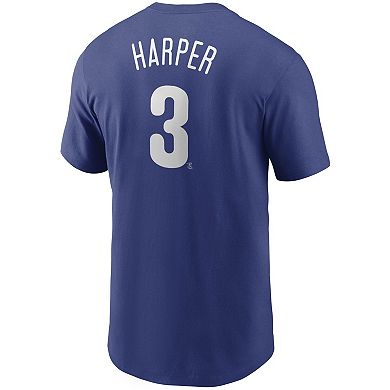 Men's Nike Bryce Harper Royal Philadelphia Phillies Name & Number T-Shirt