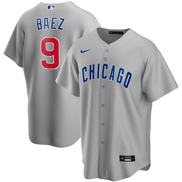 Men's Nike Javier Baez Gray Chicago Cubs Road 2020 Replica Player