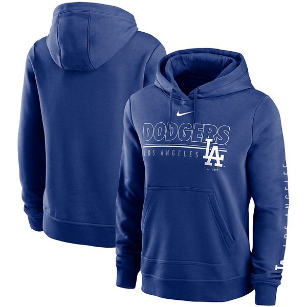 Women's Nike Royal Los Angeles Dodgers Team Outline Club Pullover Hoodie