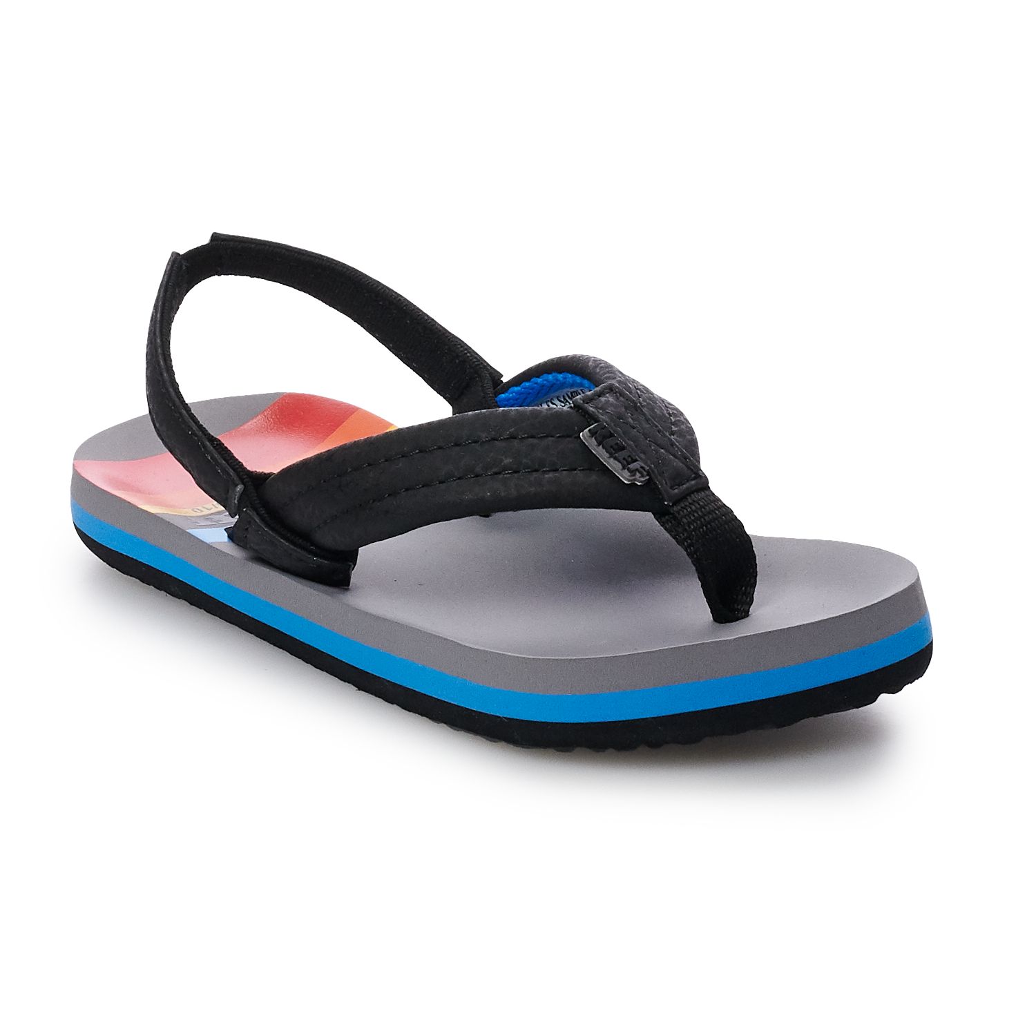 Orange Fish REEF Kids Boys Ahi Flip Flops Sandals Beach Shoes Summer Footwear