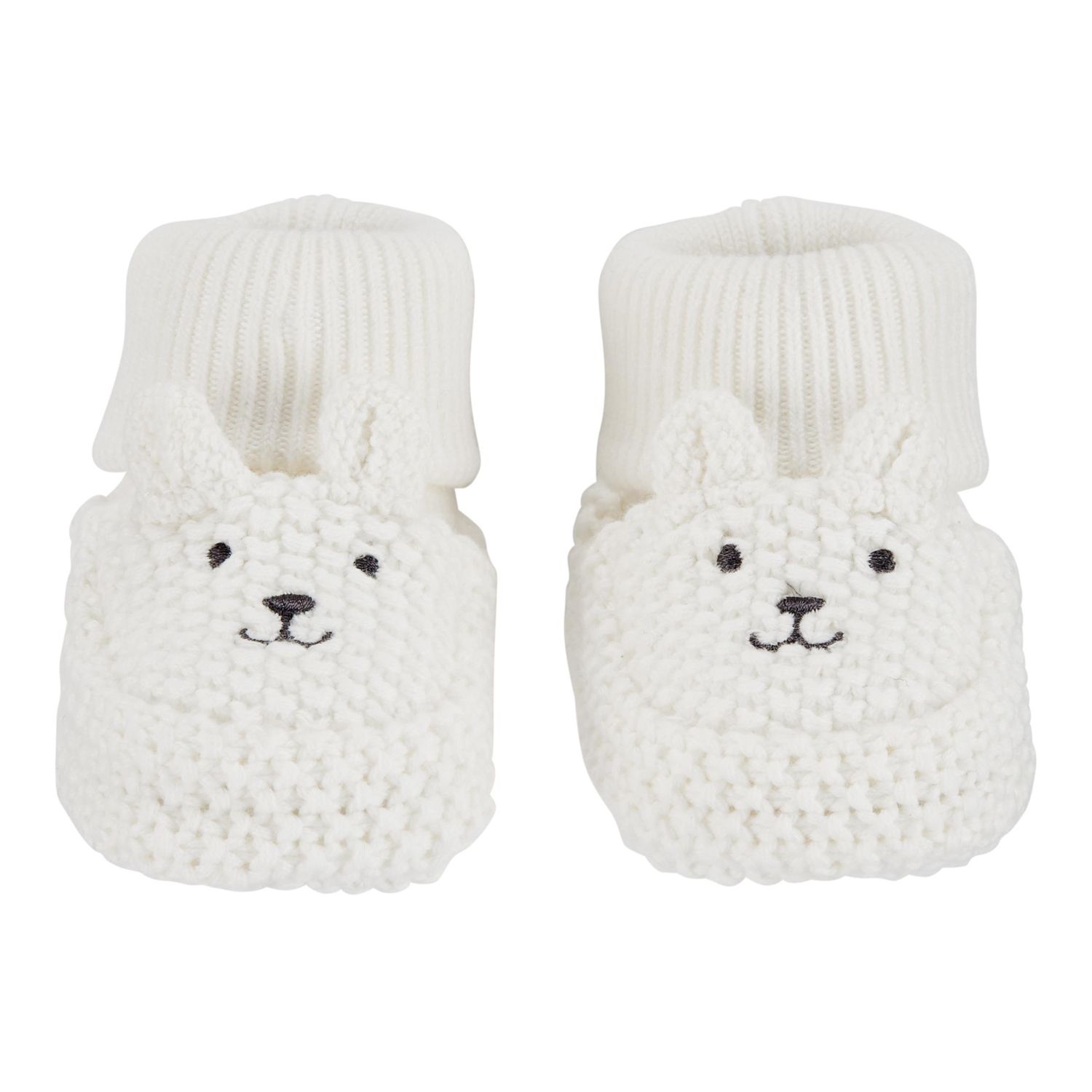 white newborn booties