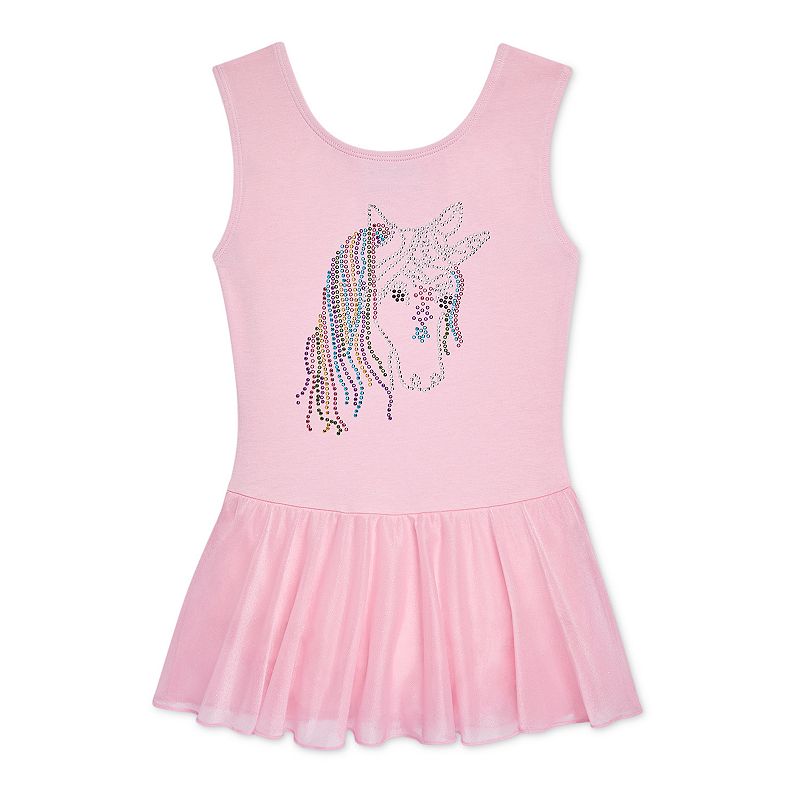 Girls 4-14 Jacques Moret Unicorn Tank Skirtall, Girls, Size: XS, Pink