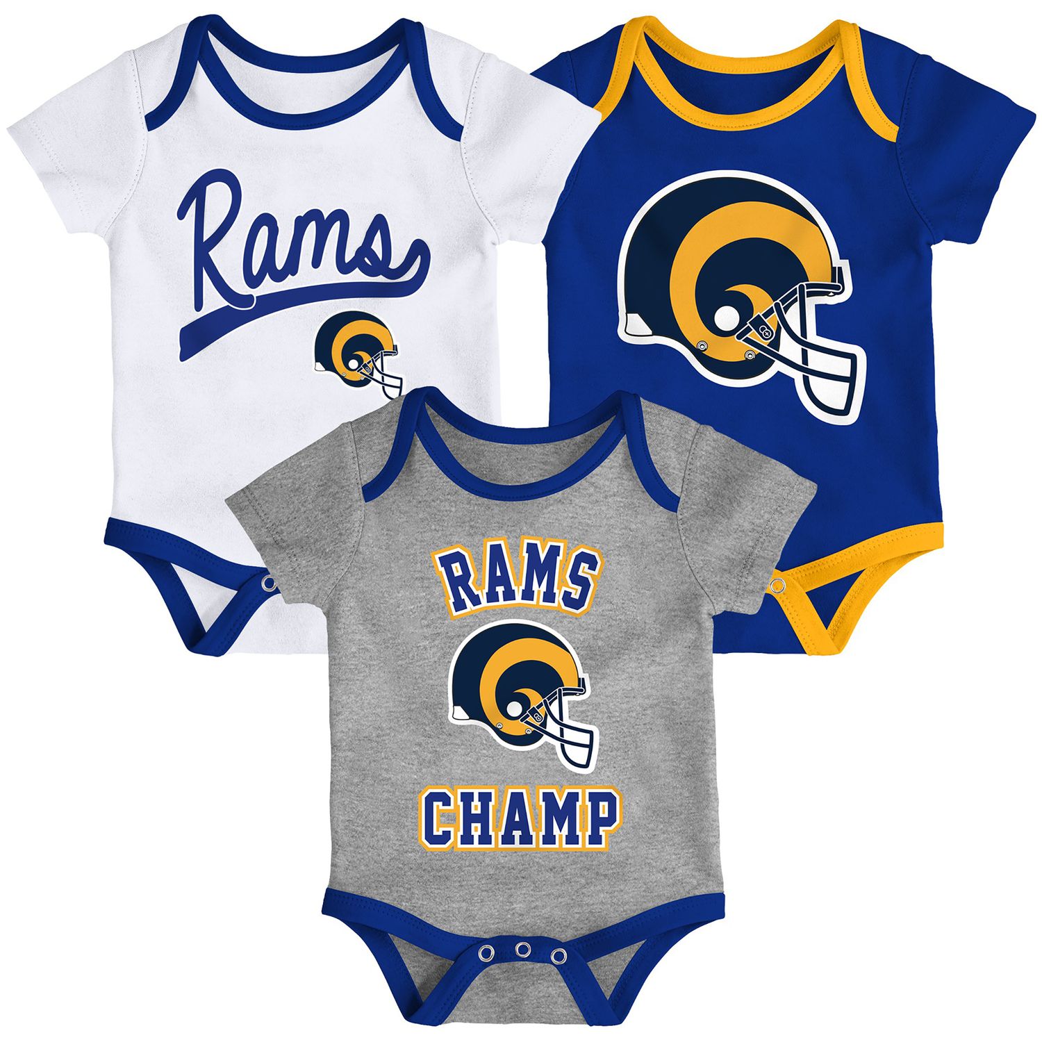 NFL Los Angeles Rams Champ Bodysuit 3-Pack