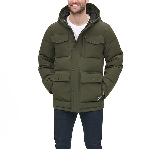 Men's Levi's® Arctic Cloth Mid-Length Quilted Hooded Parka