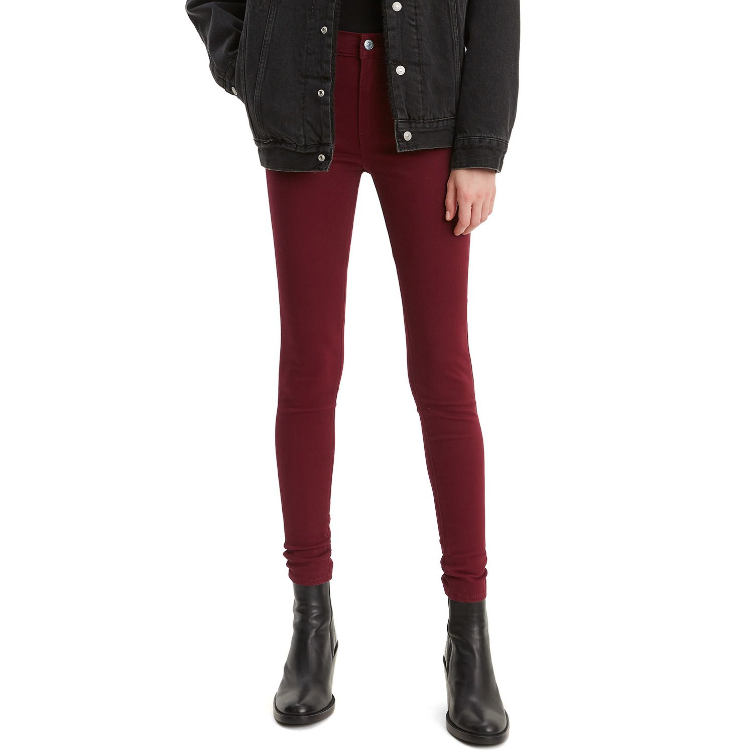 red levi skinny jeans