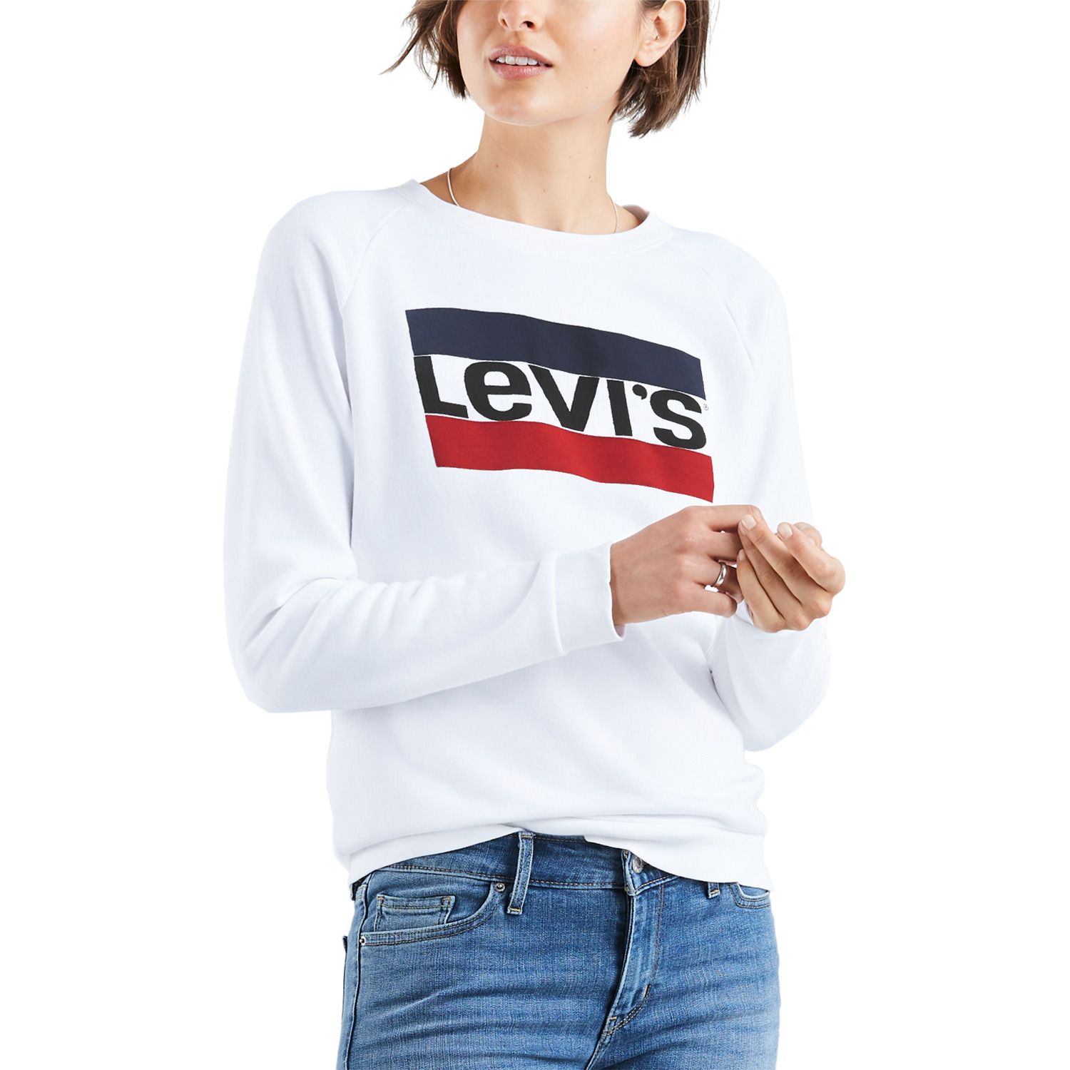 levis white sweatshirt