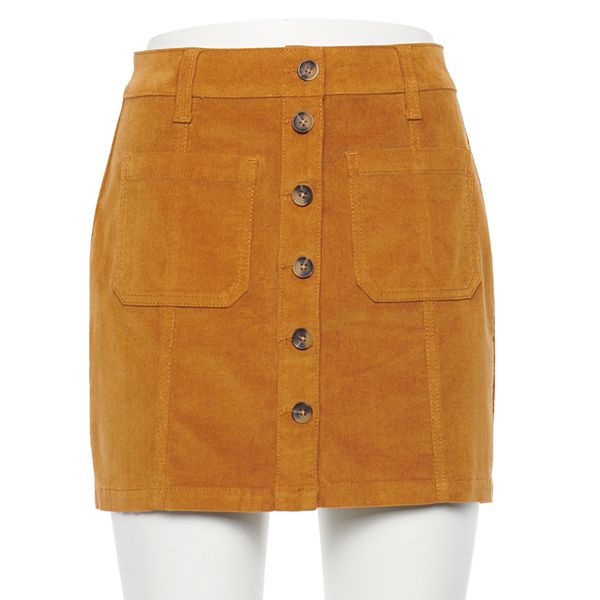 Juniors' SO® Button-Front Skirt