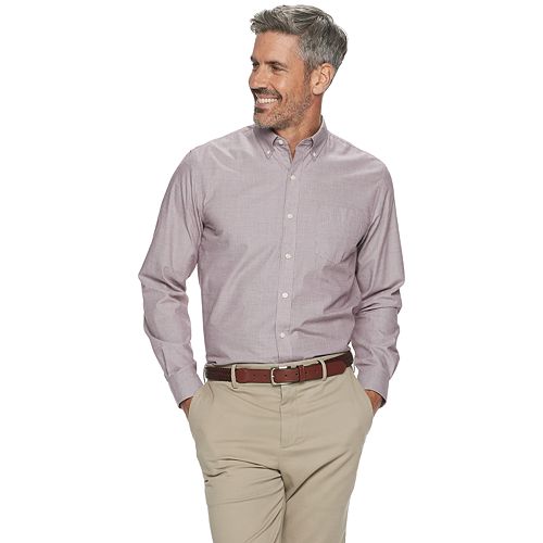Men's Croft & Barrow® Easy-Care Long Sleeve Button-Down Shirt
