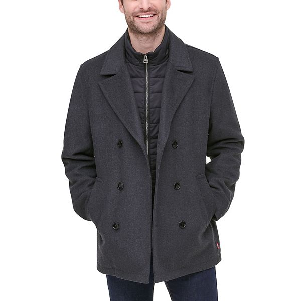gasformig Mobilisere Deqenereret Men's Levi's® Wool-Blend Double-Breasted Peacoat with Puffer Bib