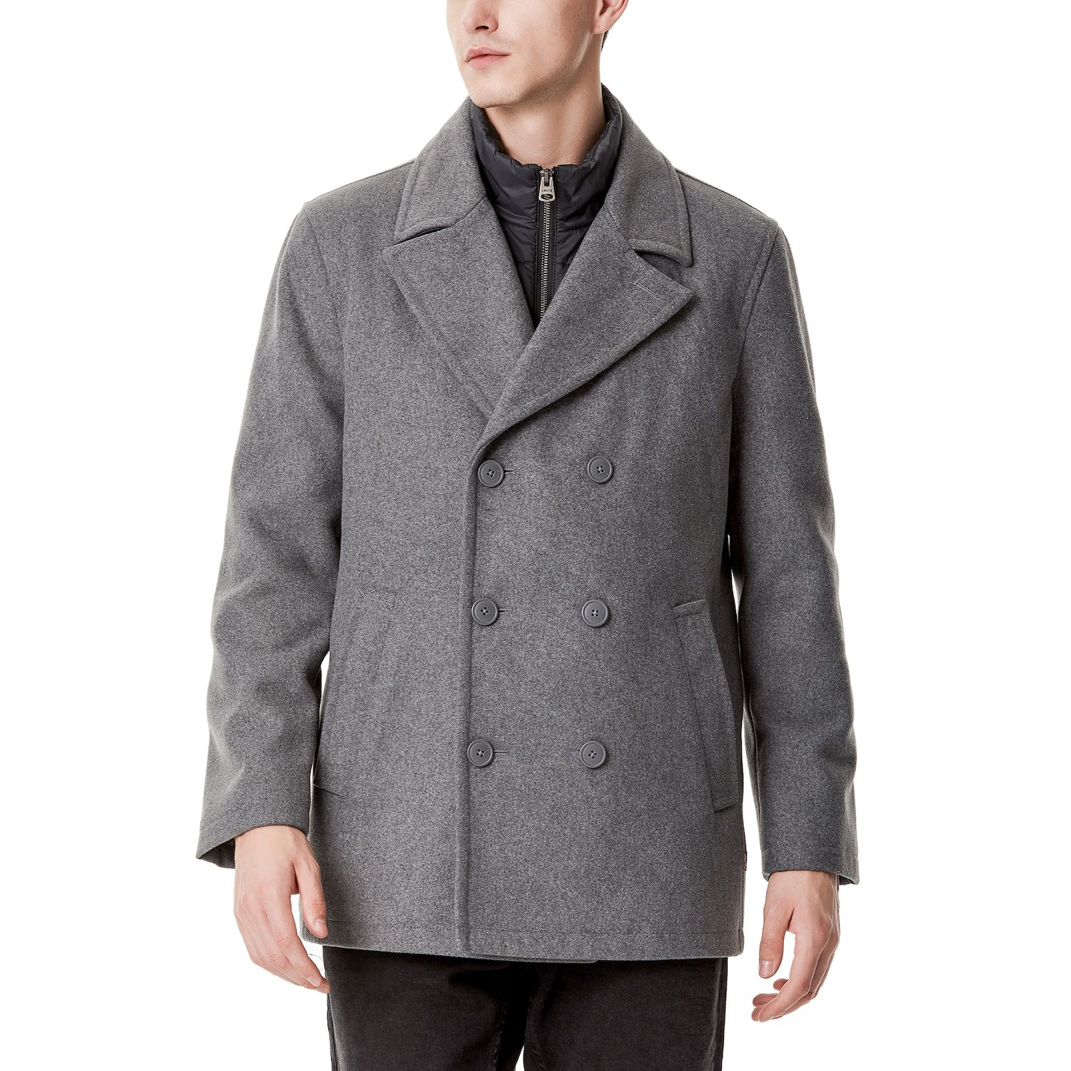 light grey peacoat mens