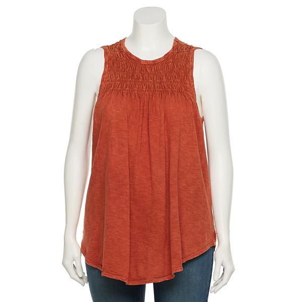 Plus Size EVRI™ Smocked Printed Tank