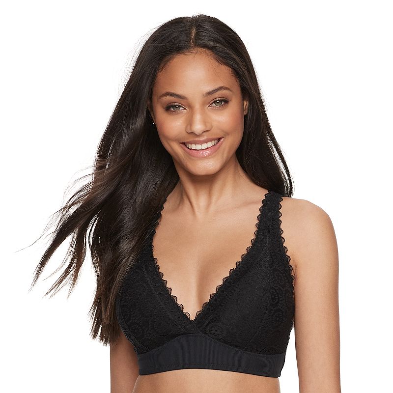 Juniors SO Convertible Lace Bralette SO10551, Girls, Size: Small, Black