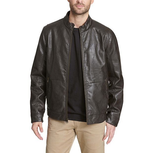 Men s Dockers Pebbled Faux Leather Racer Jacket