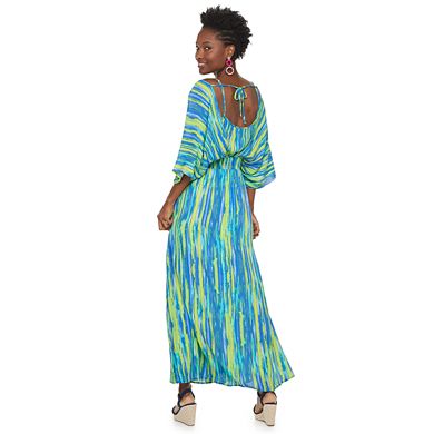 Women's Nina Leonard Print Smocked-Waist Maxi Dress