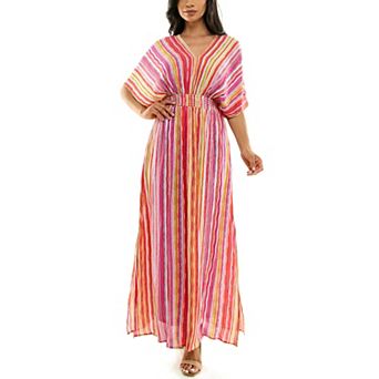 Women's Nina Leonard Print Smocked-Waist Maxi Dress
