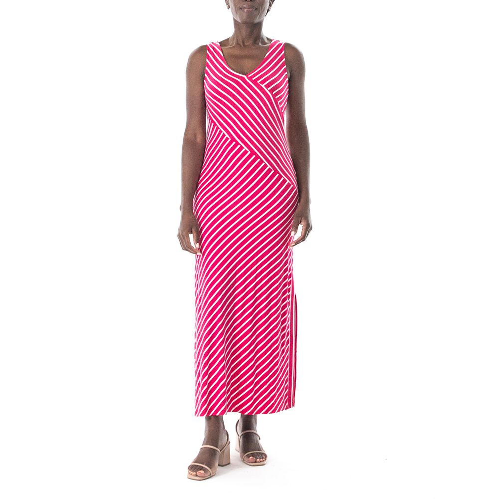chinese dress ladies Pink Striped Halter Midi Dress – Gabi Swimwear main image 1