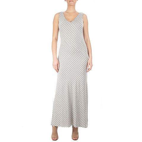Женские платья Nina Leonard Women's Nina Leonard Striped Maxi Dress