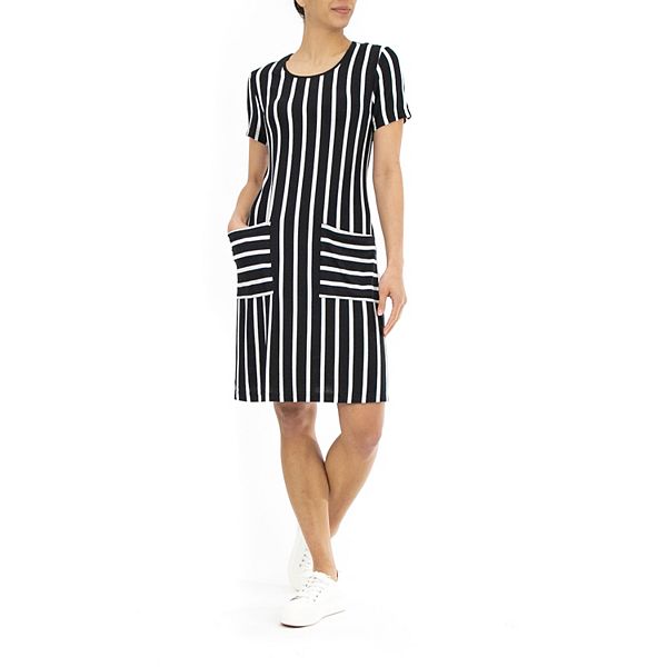 Women's Nina Leonard Striped Trapeze Dress