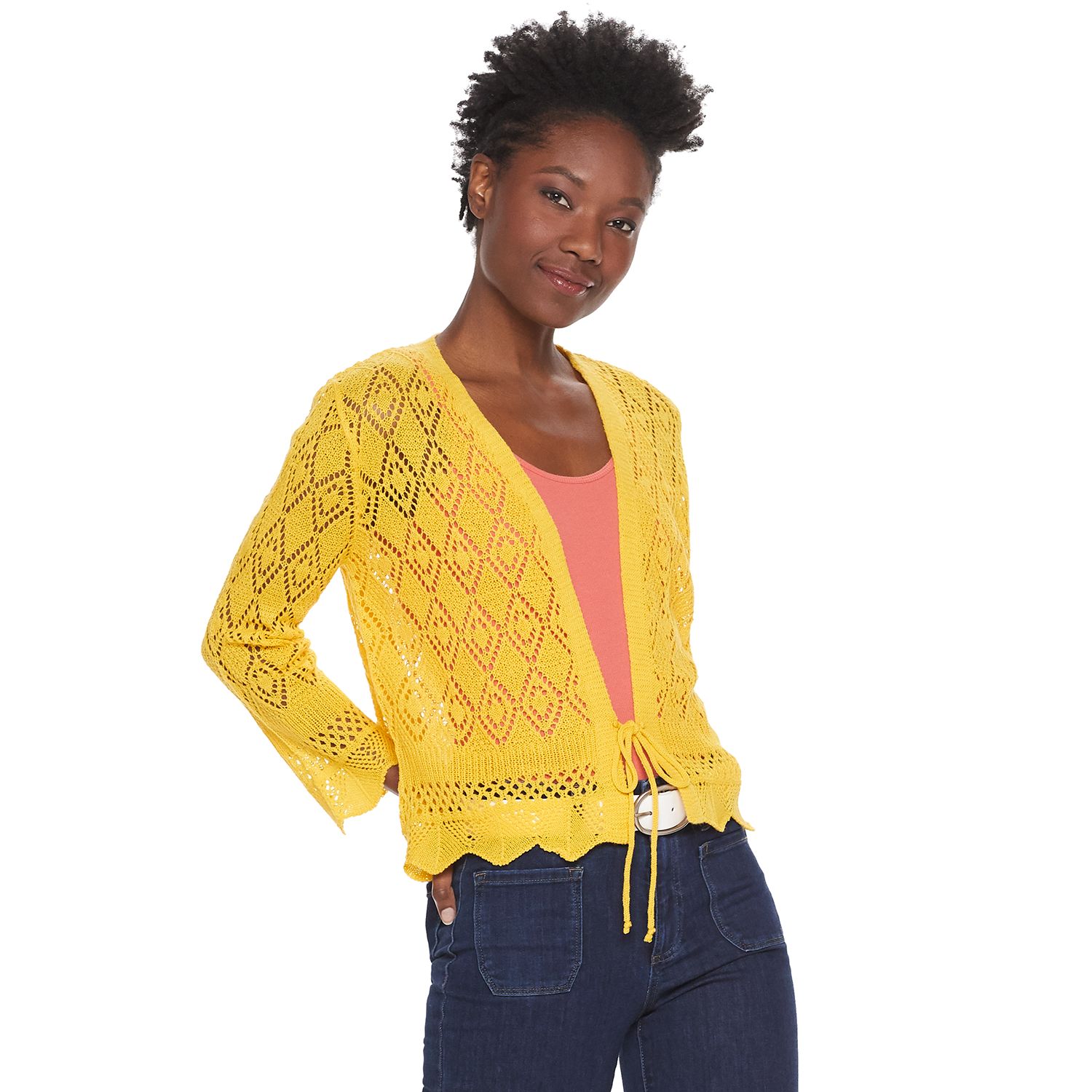 crochet tie front cardigan